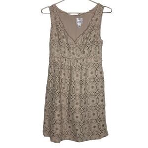 Suzi Chin For Maggie’s Boutique Womens Size 8 Tan Dress Lace‎ Sleeveless Lined